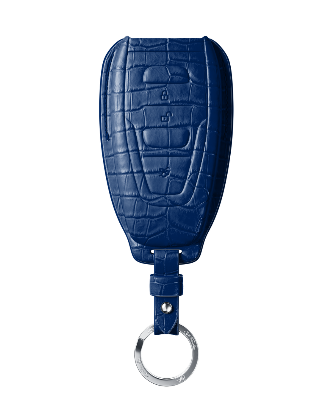 ETK BESPOKE GENUINE CROCODILE KEY COVER FOR ASTON MARTIN — CLASSIC SILVER BADGE SPECIFICATION