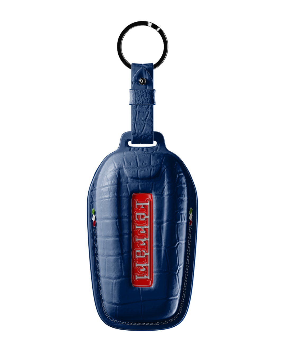 ETK BESPOKE GENUINE CROCODILE KEY COVER FOR FERRARI TYPE I — CLASSIC ITALIAN TRICOLORE SPECIFICATION