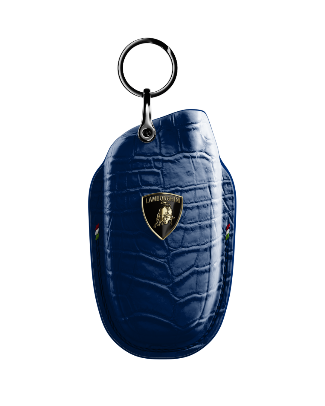 ETK BESPOKE GENUINE CROCODILE KEY COVER FOR LAMBORGHINI TYPE I — CLASSIC ITALIAN TRICOLORE SPECIFICATION