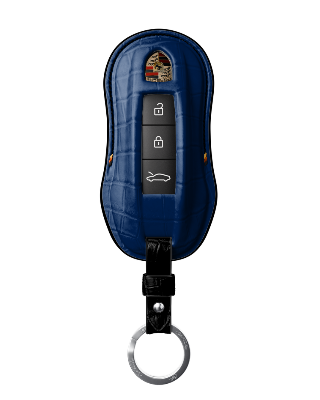 ETK BESPOKE GENUINE CROCODILE KEY COVER FOR PORSCHE — SCHWARZ TRICOLOR SPECIFICATION