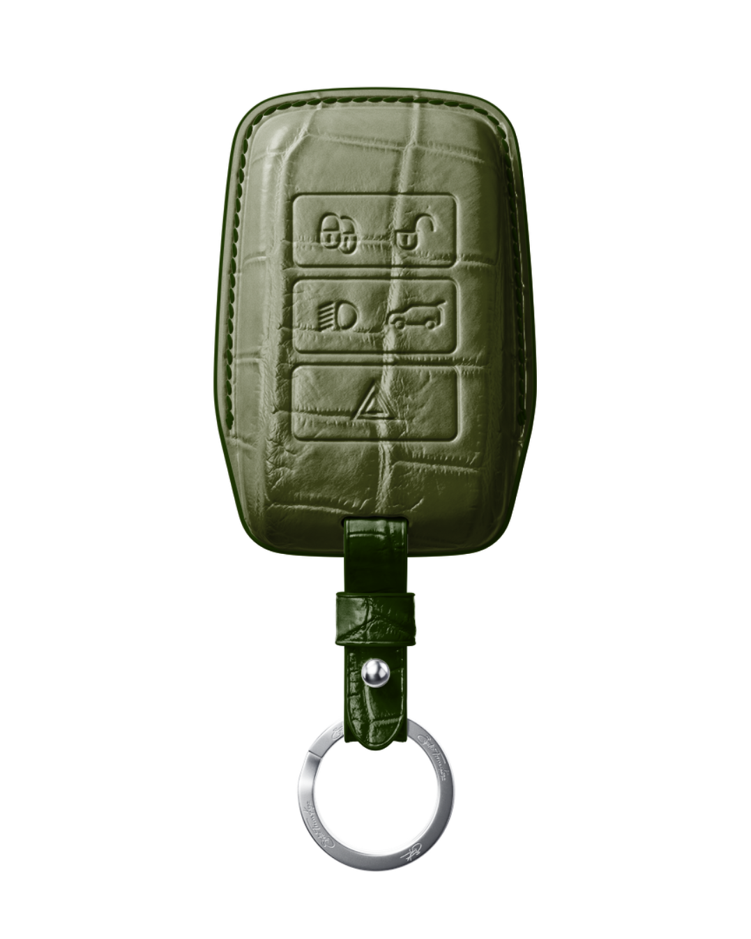 ETK BESPOKE GENUINE CROCODILE KEY COVER FOR LAND ROVER — CLASSIC HERITAGE GREEN SPECIFICATION