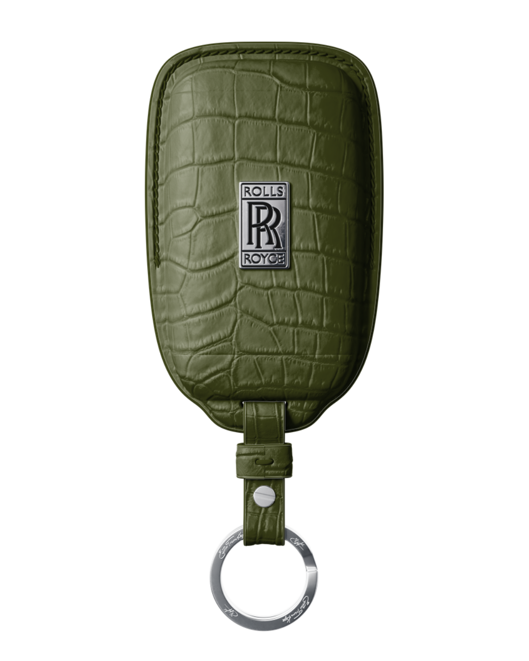 ETK BESPOKE GENUINE CROCODILE KEY COVER FOR ROLLS-ROYCE — CLASSIC SILVER BADGE SPECIFICATION