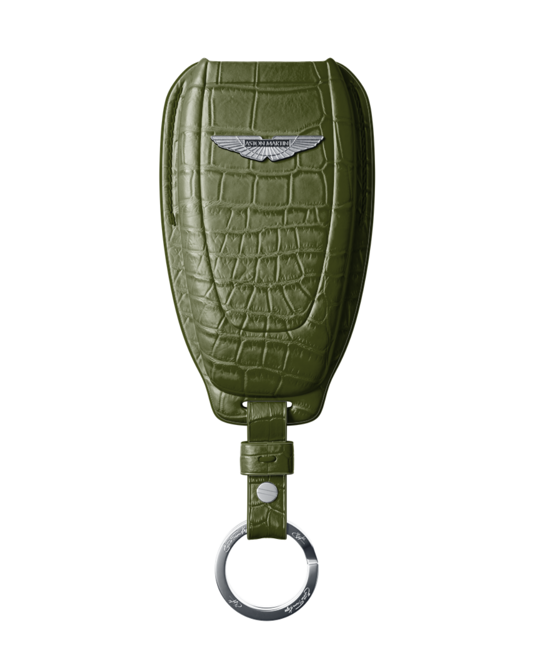 ETK BESPOKE GENUINE CROCODILE KEY COVER FOR ASTON MARTIN — CLASSIC SILVER BADGE SPECIFICATION