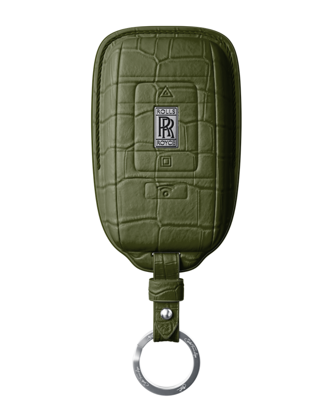 ETK BESPOKE GENUINE CROCODILE KEY COVER FOR ROLLS-ROYCE — CLASSIC SILVER BADGE SPECIFICATION