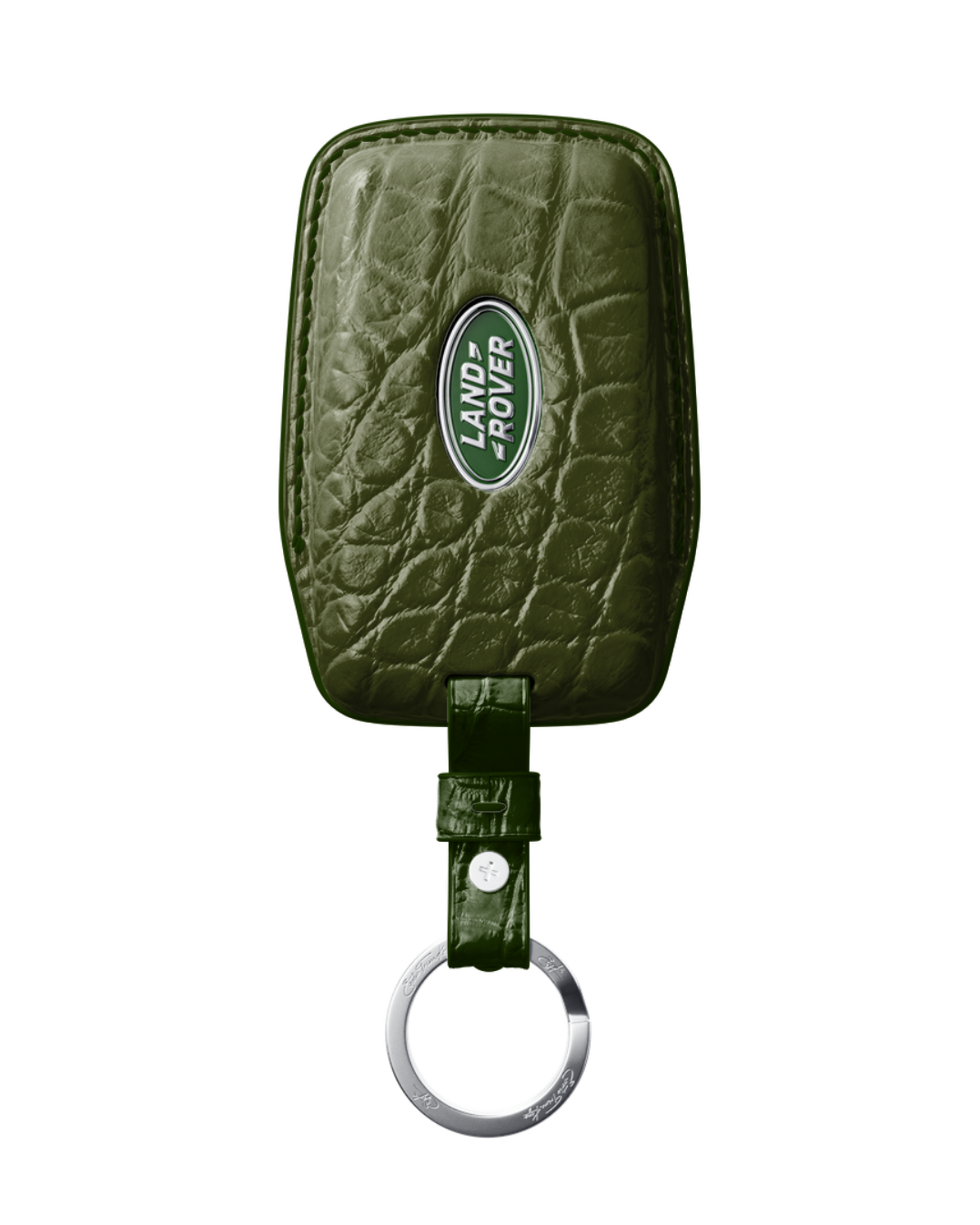 ETK BESPOKE GENUINE CROCODILE KEY COVER FOR LAND ROVER — CLASSIC HERITAGE GREEN SPECIFICATION
