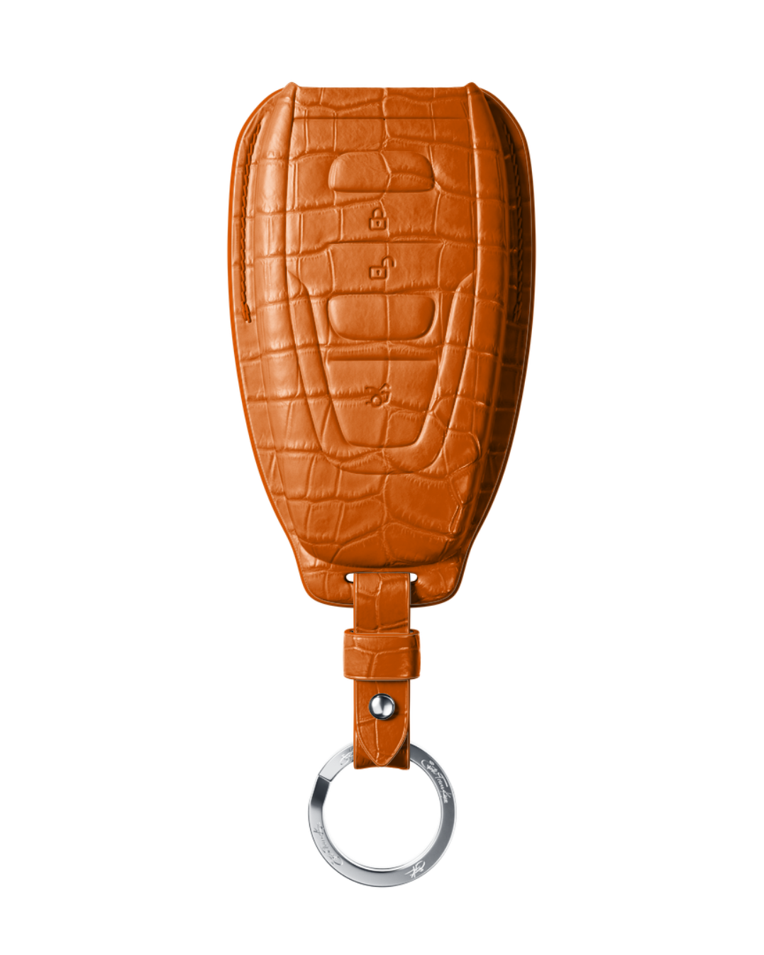 ETK BESPOKE GENUINE CROCODILE KEY COVER FOR ASTON MARTIN — CLASSIC SILVER BADGE SPECIFICATION