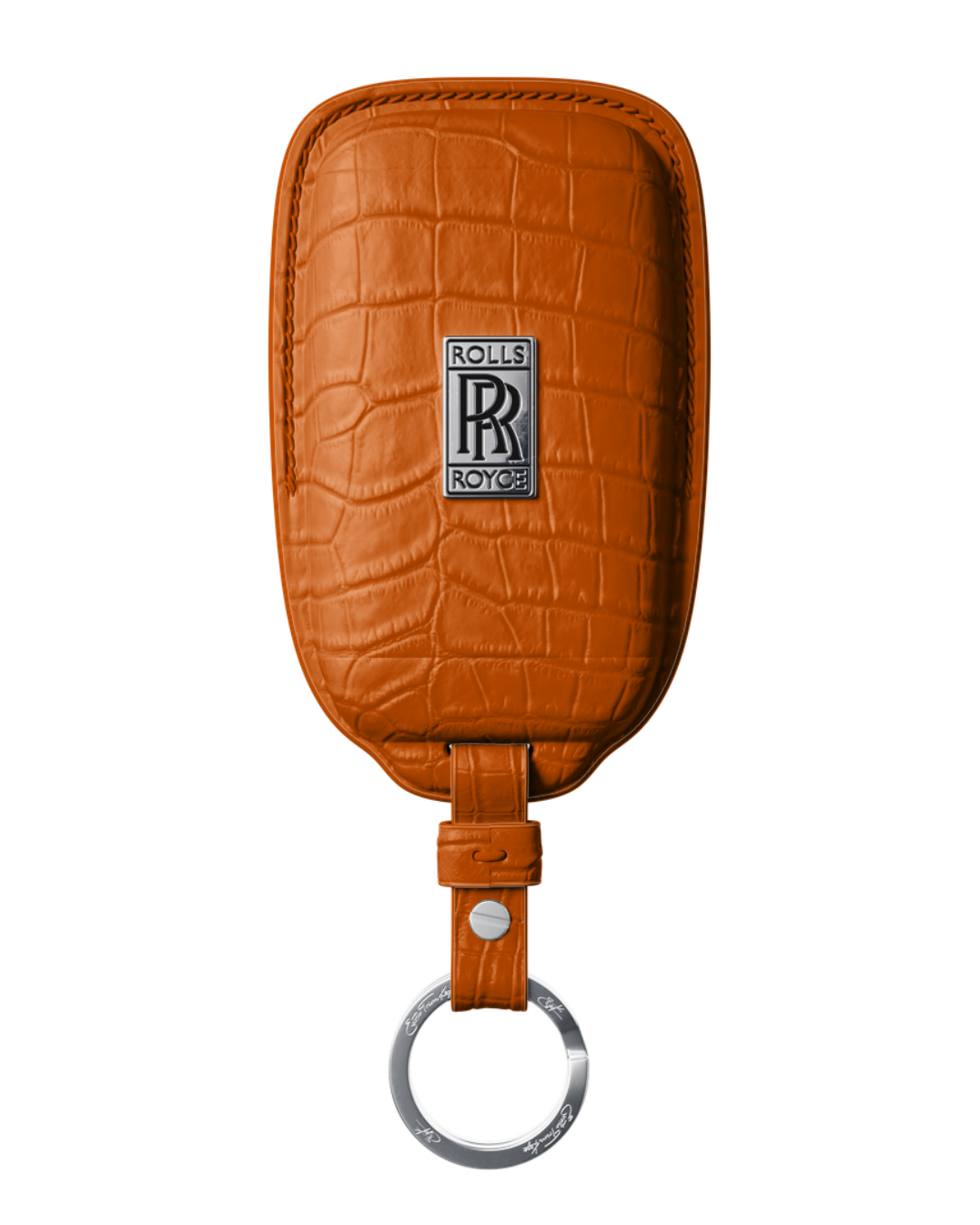 ETK BESPOKE GENUINE CROCODILE KEY COVER FOR ROLLS-ROYCE — CLASSIC SILVER BADGE SPECIFICATION