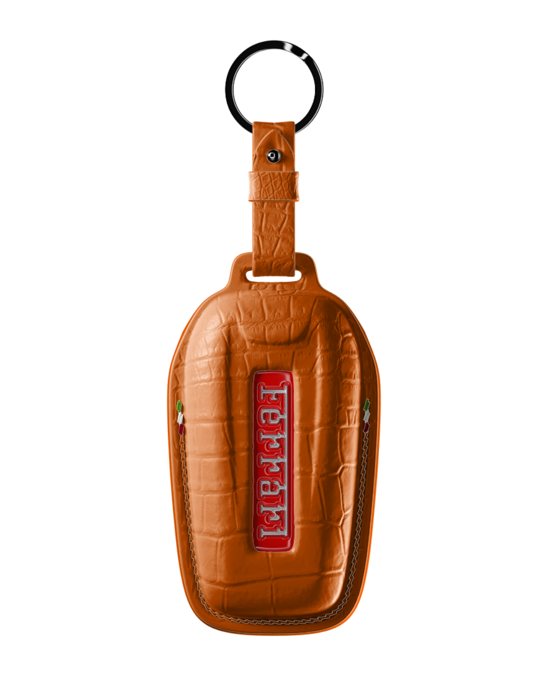 ETK BESPOKE GENUINE CROCODILE KEY COVER FOR FERRARI TYPE I — CLASSIC ITALIAN TRICOLORE SPECIFICATION