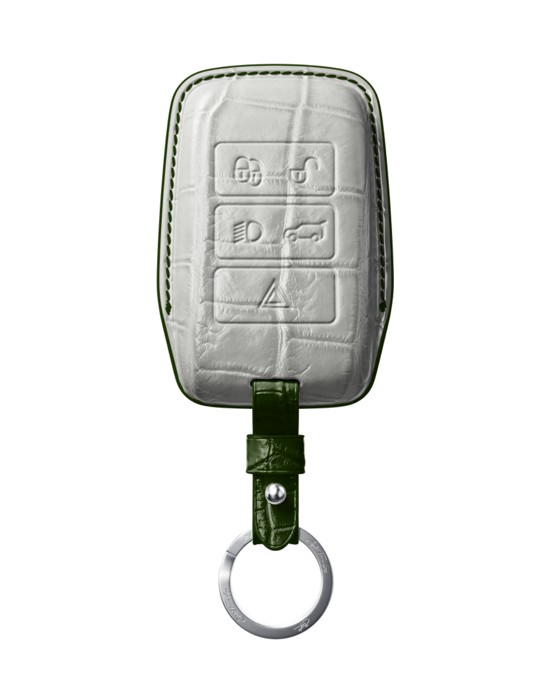 ETK BESPOKE GENUINE CROCODILE KEY COVER FOR LAND ROVER — CLASSIC HERITAGE GREEN SPECIFICATION