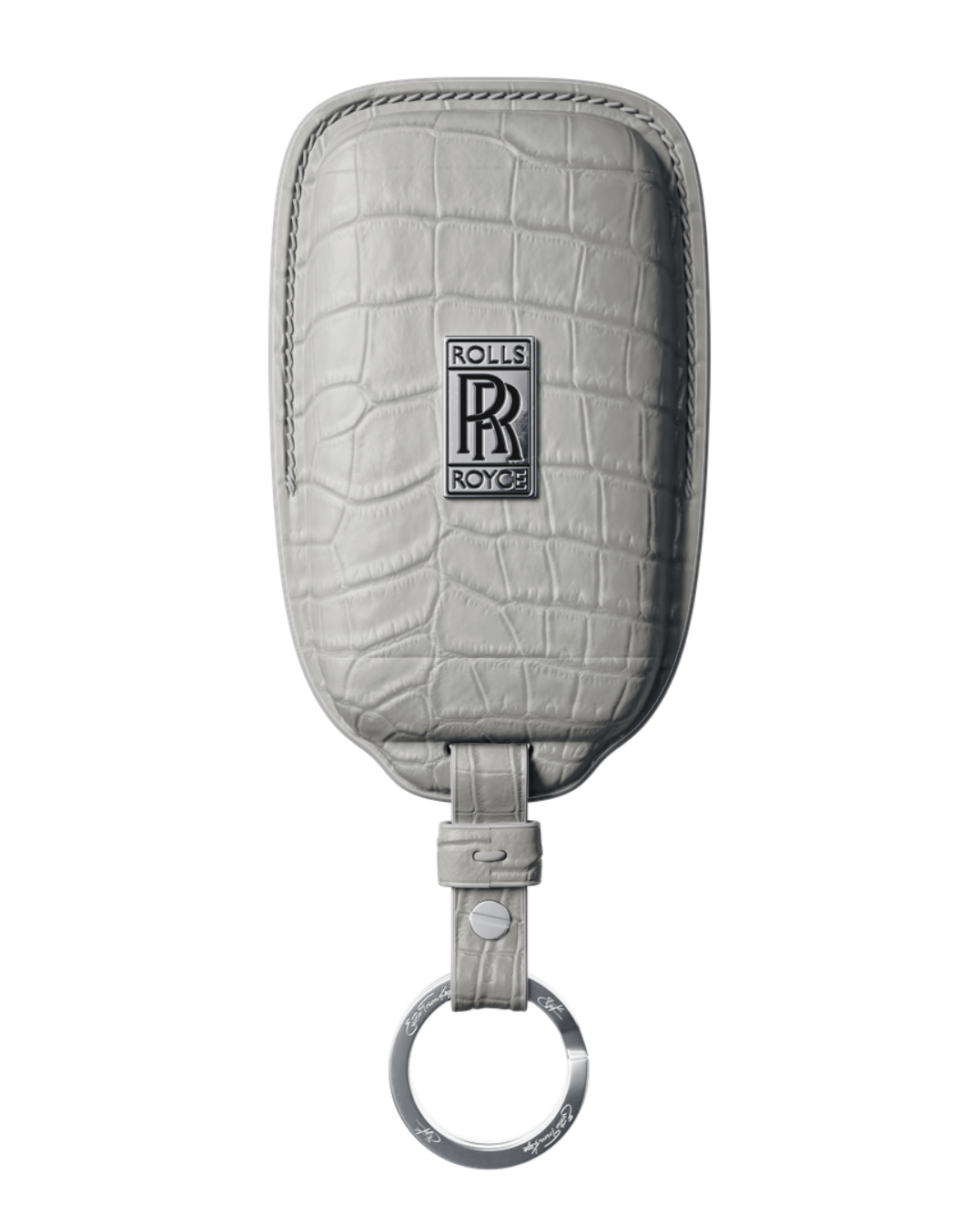 ETK BESPOKE GENUINE CROCODILE KEY COVER FOR ROLLS-ROYCE — CLASSIC SILVER BADGE SPECIFICATION