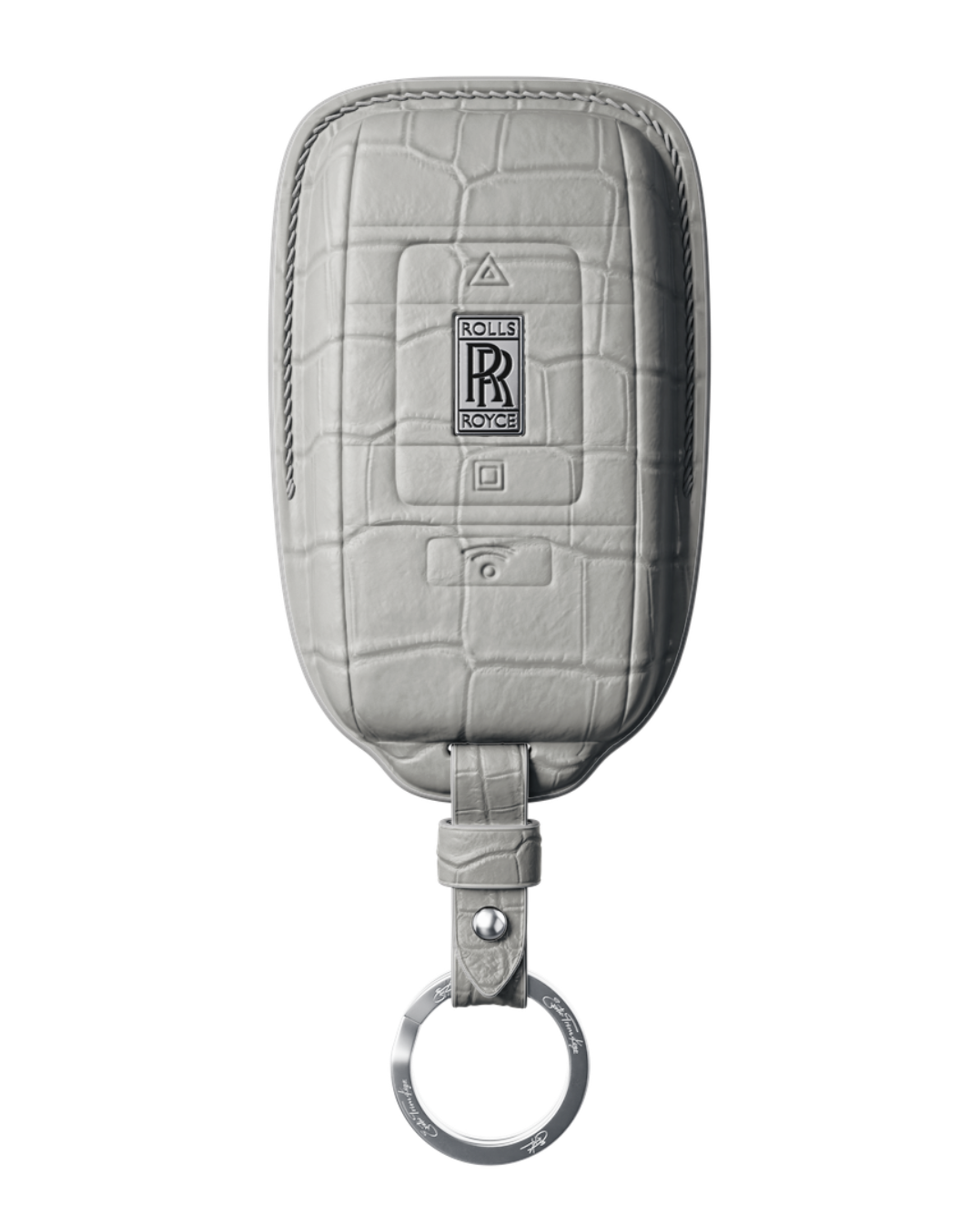 ETK BESPOKE GENUINE CROCODILE KEY COVER FOR ROLLS-ROYCE — CLASSIC SILVER BADGE SPECIFICATION