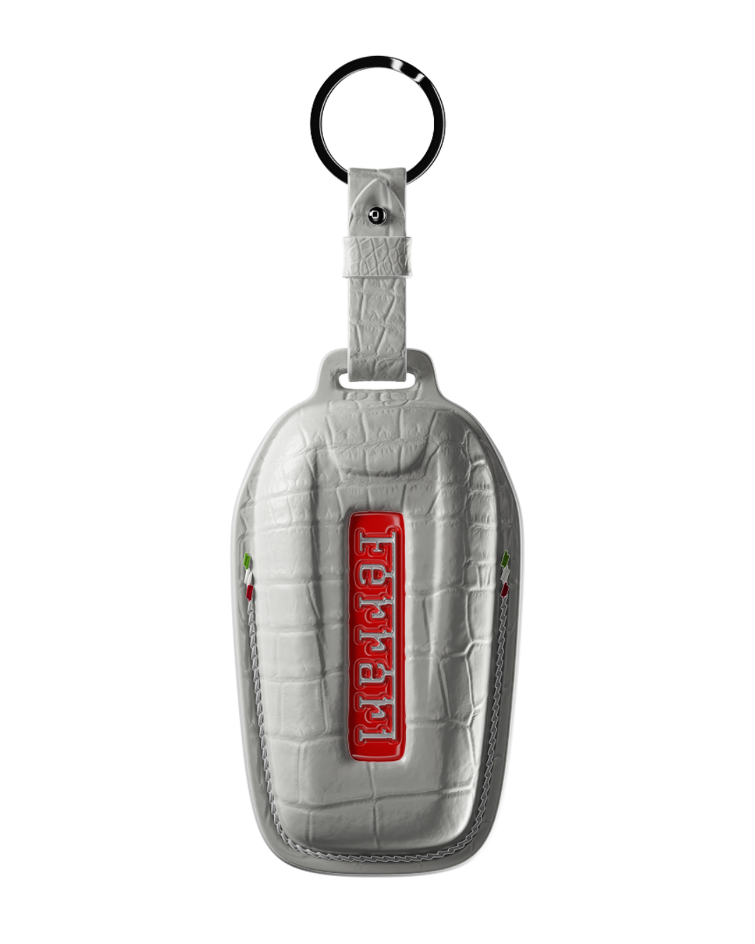 ETK BESPOKE GENUINE CROCODILE KEY COVER FOR FERRARI TYPE I — CLASSIC ITALIAN TRICOLORE SPECIFICATION