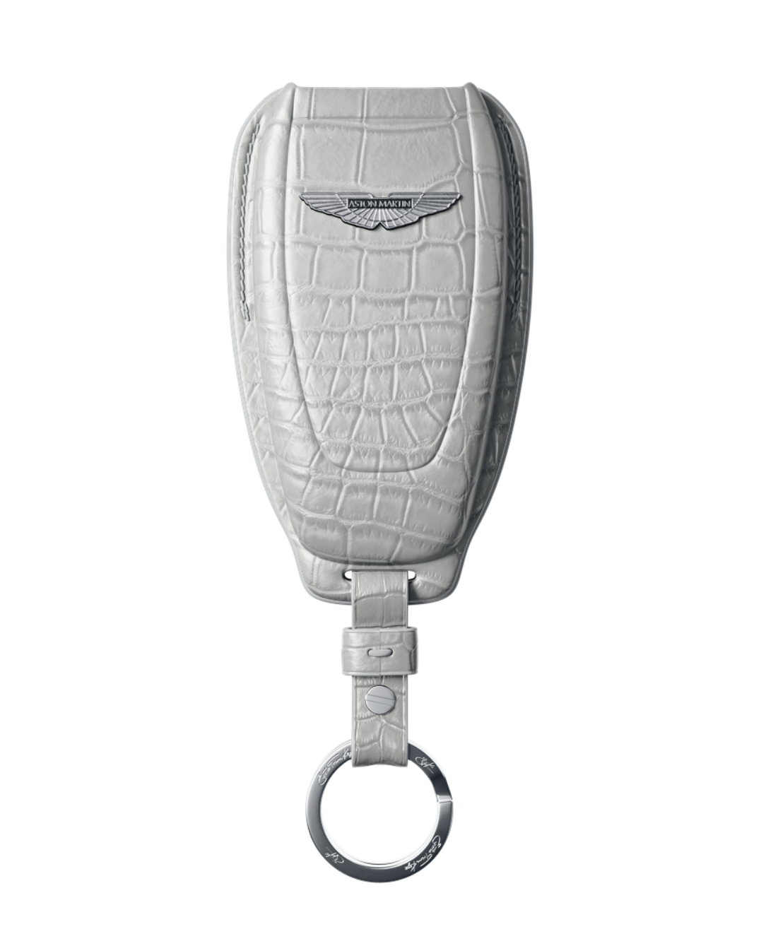 ETK BESPOKE GENUINE CROCODILE KEY COVER FOR ASTON MARTIN — CLASSIC SILVER BADGE SPECIFICATION