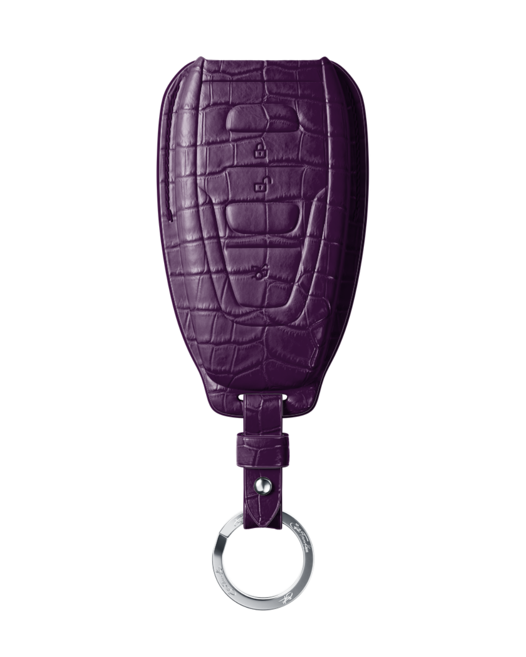 ETK BESPOKE GENUINE CROCODILE KEY COVER FOR ASTON MARTIN — CLASSIC SILVER BADGE SPECIFICATION
