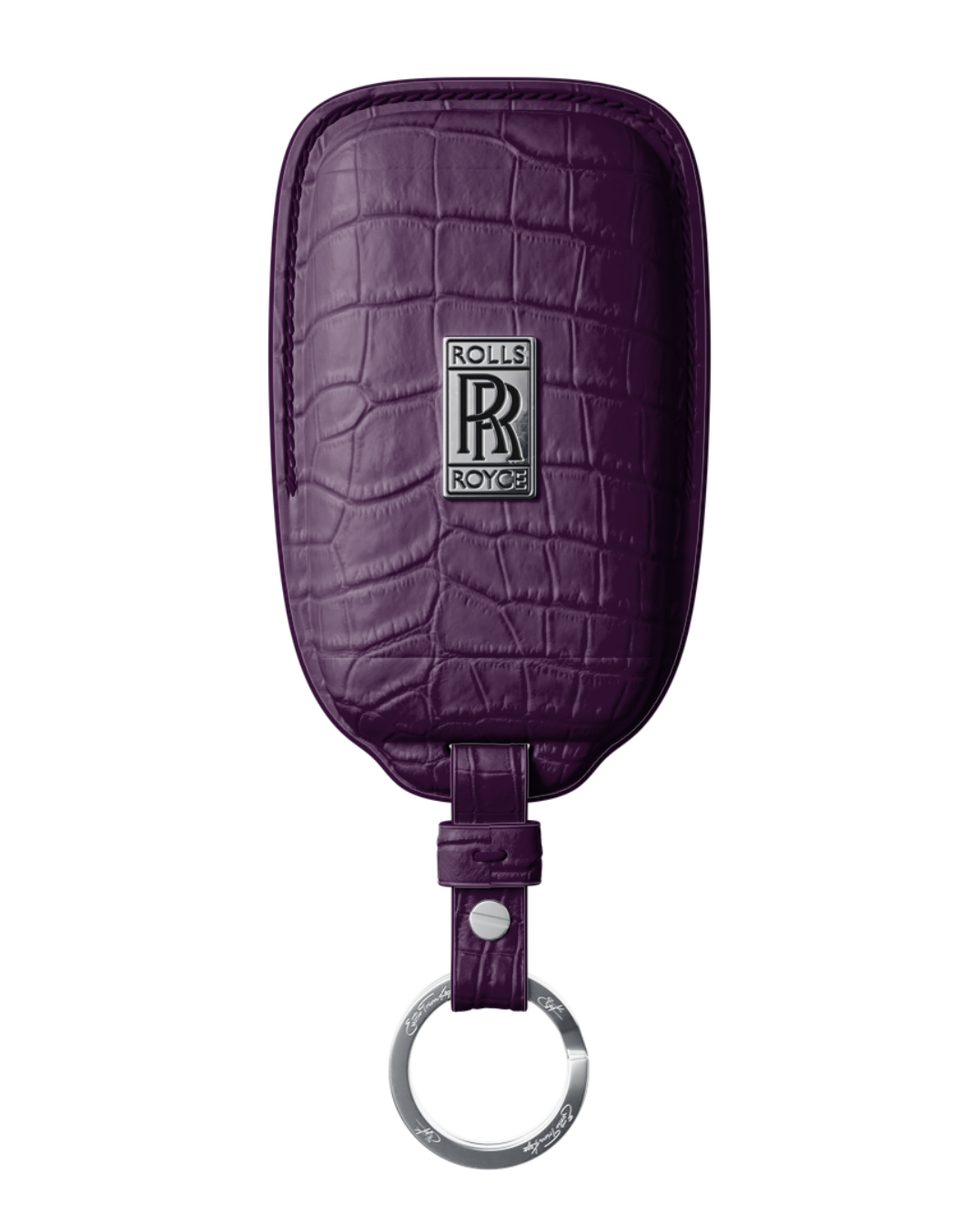 ETK BESPOKE GENUINE CROCODILE KEY COVER FOR ROLLS-ROYCE — CLASSIC SILVER BADGE SPECIFICATION
