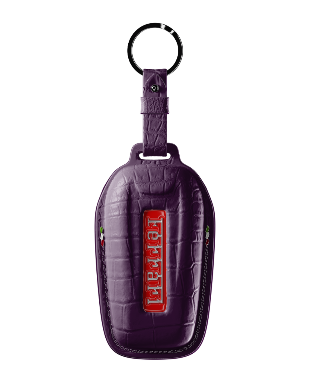 ETK BESPOKE GENUINE CROCODILE KEY COVER FOR FERRARI TYPE I — CLASSIC ITALIAN TRICOLORE SPECIFICATION