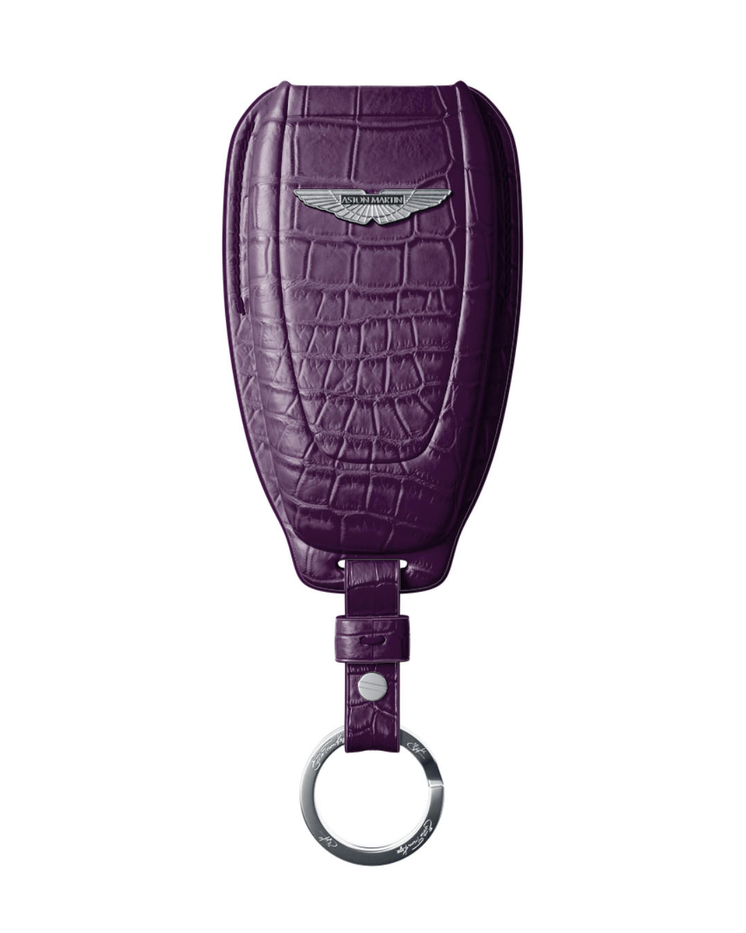 ETK BESPOKE GENUINE CROCODILE KEY COVER FOR ASTON MARTIN — CLASSIC SILVER BADGE SPECIFICATION