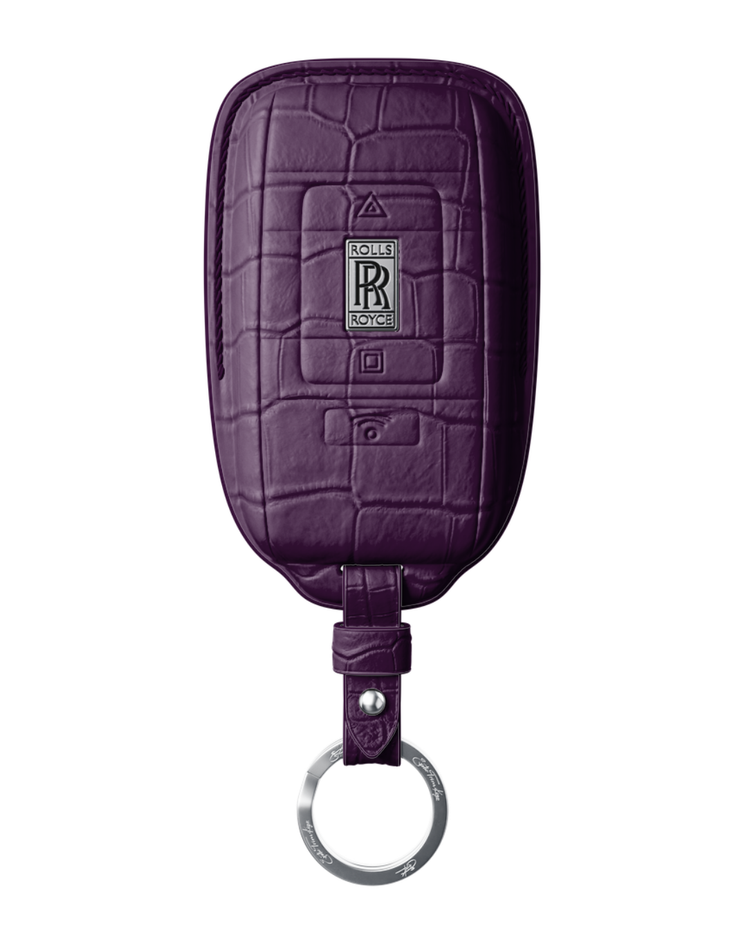 ETK BESPOKE GENUINE CROCODILE KEY COVER FOR ROLLS-ROYCE — CLASSIC SILVER BADGE SPECIFICATION