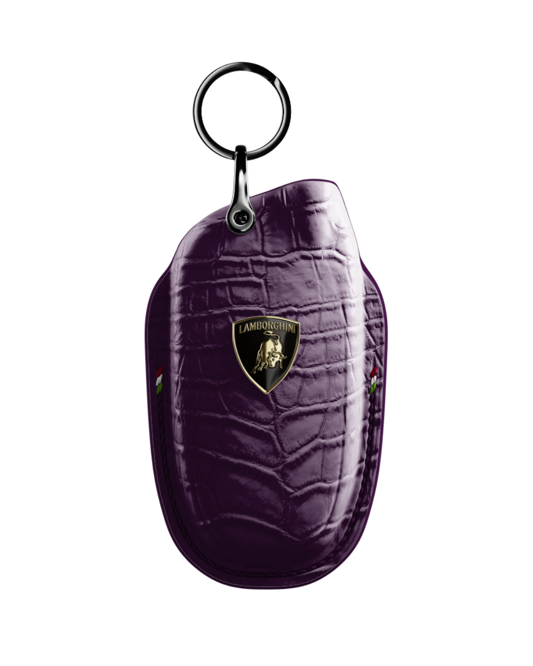 ETK BESPOKE GENUINE CROCODILE KEY COVER FOR LAMBORGHINI TYPE I — CLASSIC ITALIAN TRICOLORE SPECIFICATION