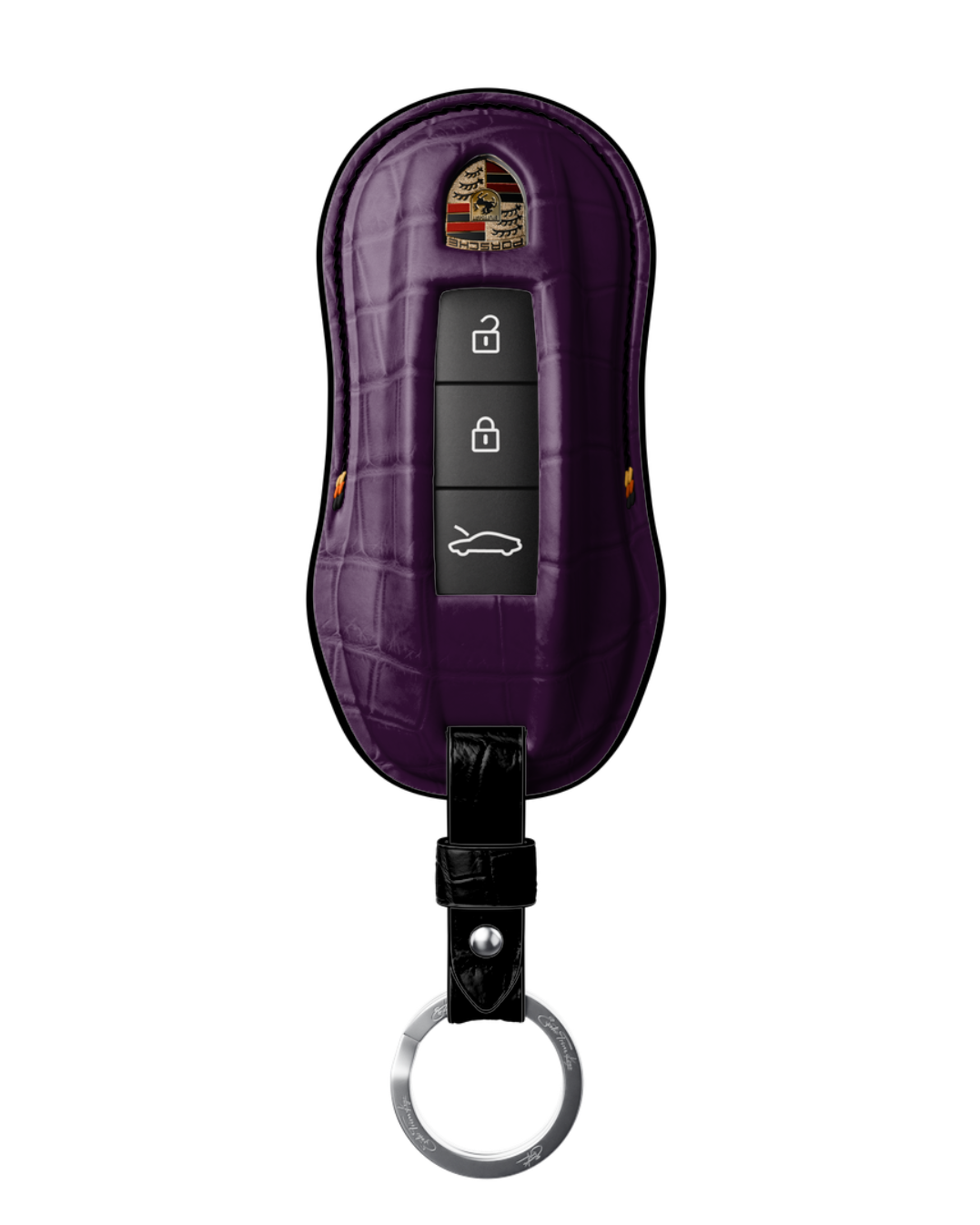 ETK BESPOKE GENUINE CROCODILE KEY COVER FOR PORSCHE — SCHWARZ TRICOLOR SPECIFICATION