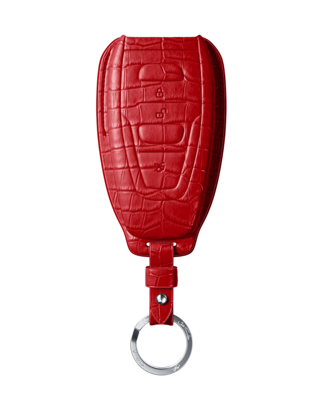 ETK BESPOKE GENUINE CROCODILE KEY COVER FOR ASTON MARTIN — CLASSIC SILVER BADGE SPECIFICATION