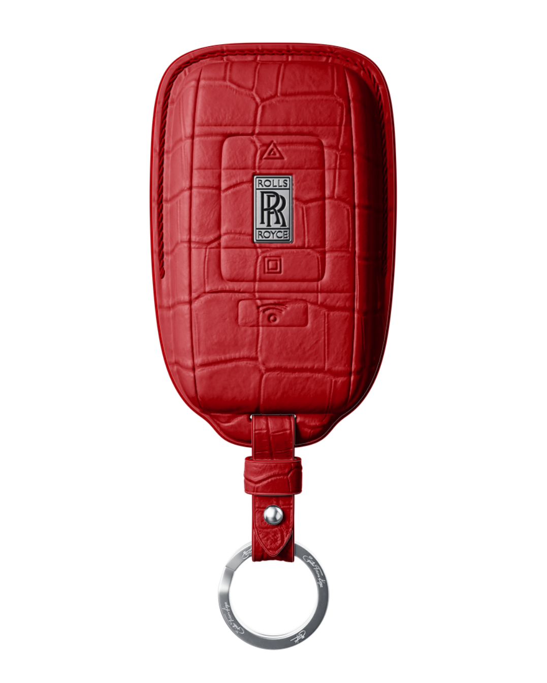 ETK BESPOKE GENUINE CROCODILE KEY COVER FOR ROLLS-ROYCE — CLASSIC SILVER BADGE SPECIFICATION