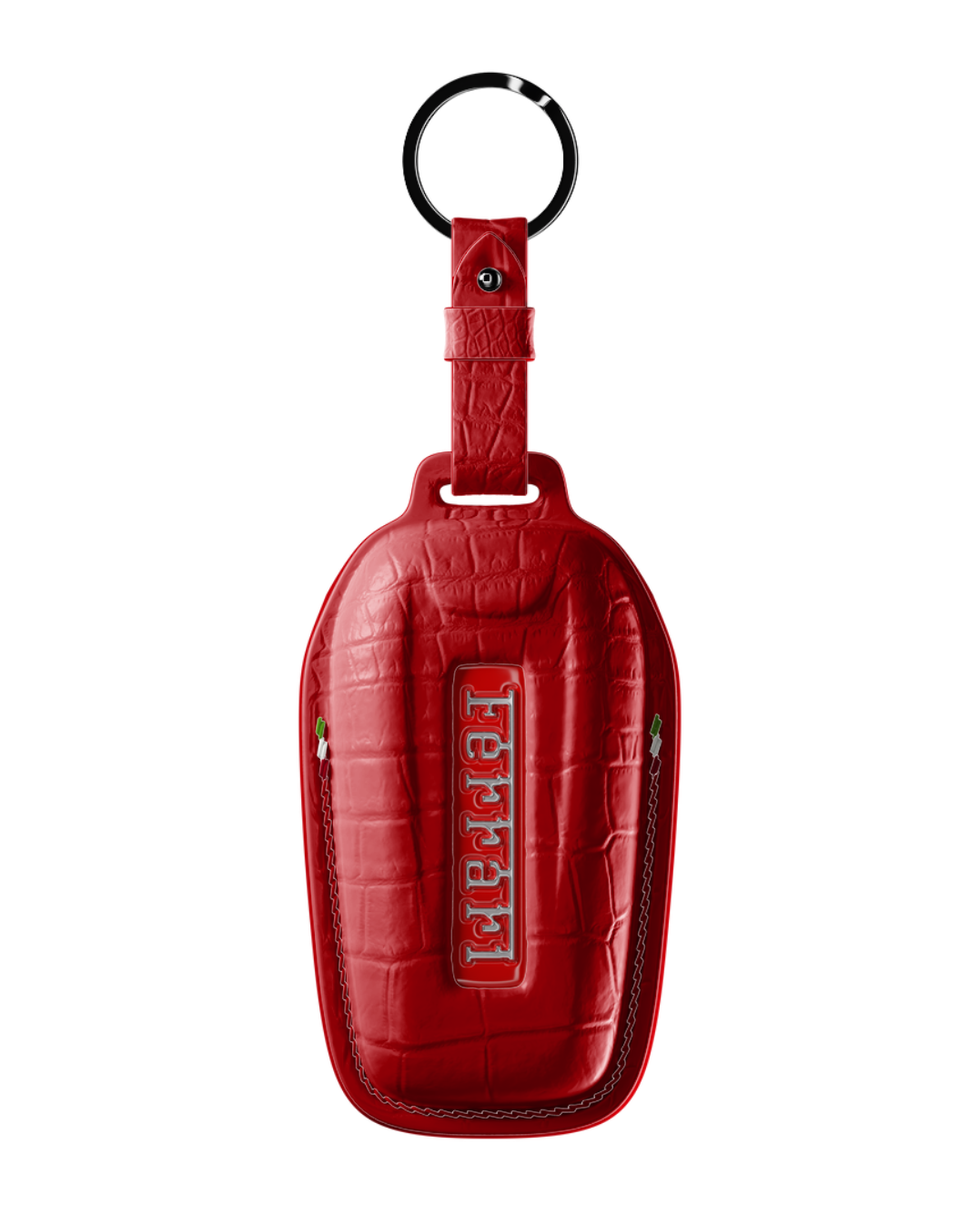 ETK BESPOKE GENUINE CROCODILE KEY COVER FOR FERRARI TYPE I — CLASSIC ITALIAN TRICOLORE SPECIFICATION
