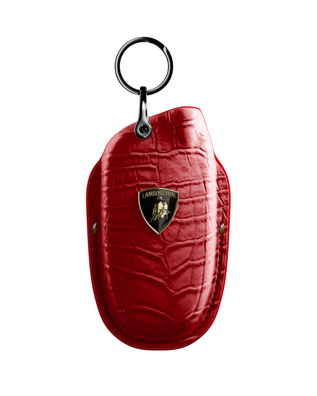 ETK BESPOKE GENUINE CROCODILE KEY COVER FOR LAMBORGHINI TYPE I — CLASSIC ITALIAN TRICOLORE SPECIFICATION