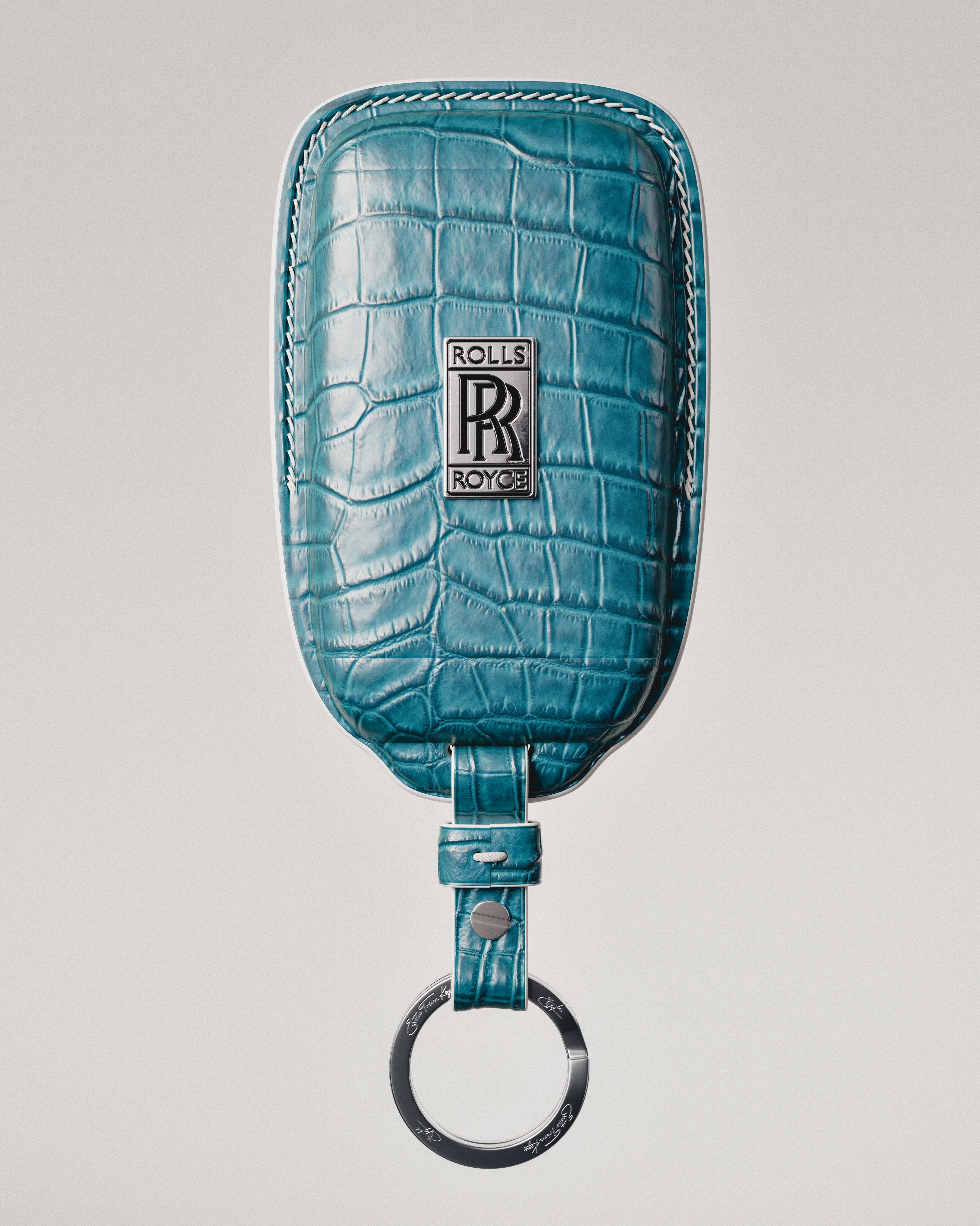BESPOKE ETK BLUE CROCODILE KEY COVER FOR ROLLS ROYCE