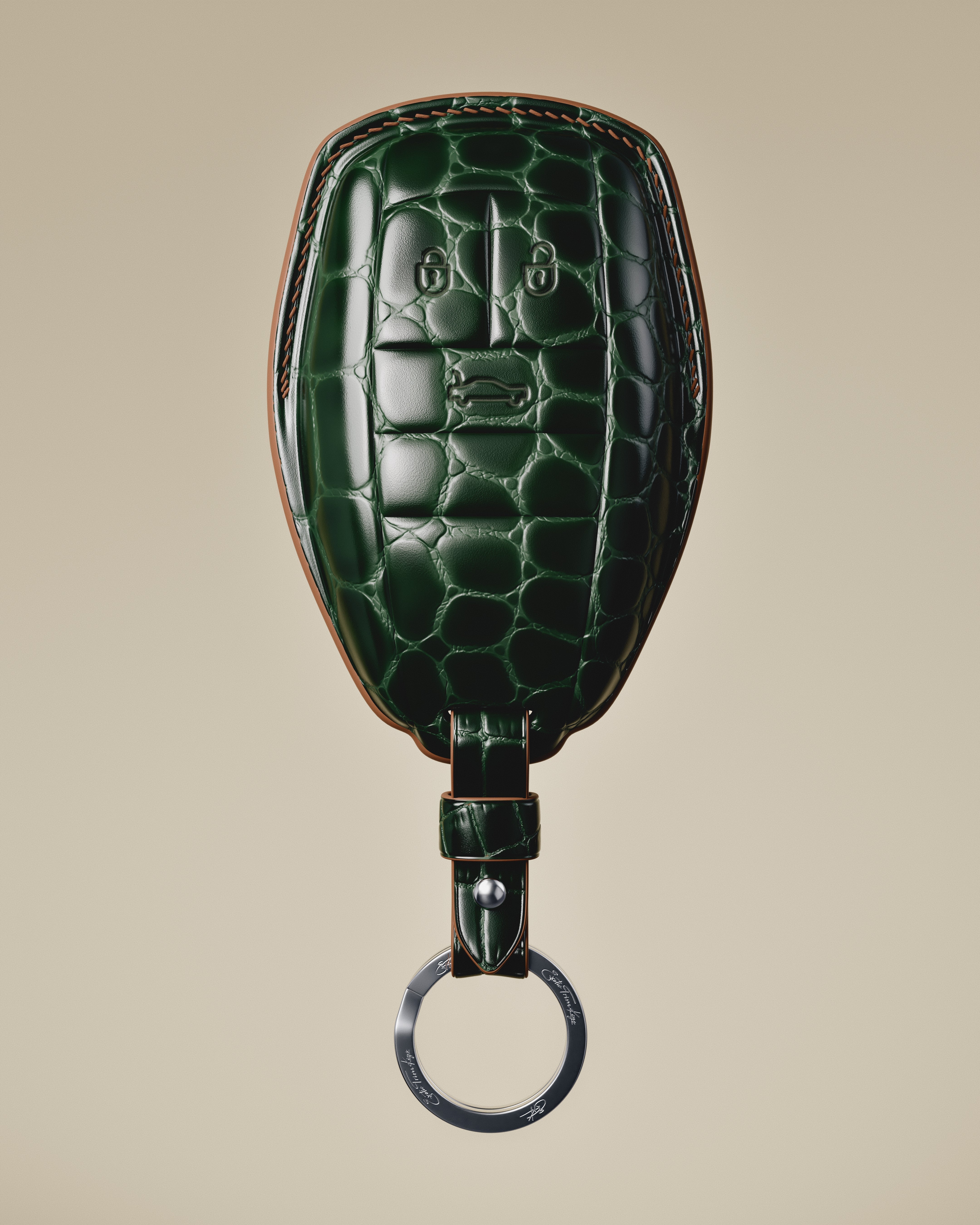 BESPOKE ETK GREEN CROCODILE KEY COVER FOR BENTLEY