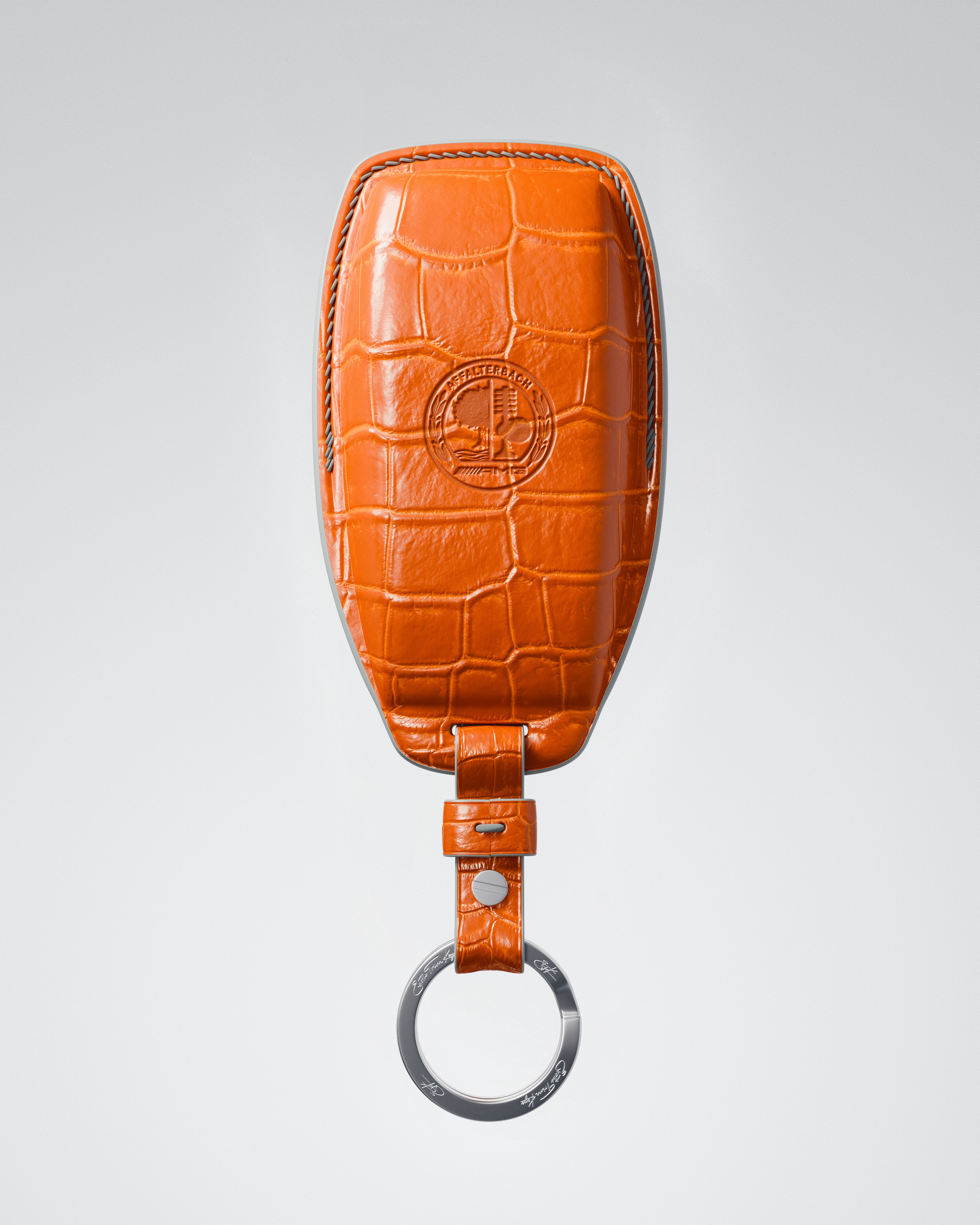 BESPOKE ETK ORANGE CROCODILE KEY COVER FOR MERCEDES