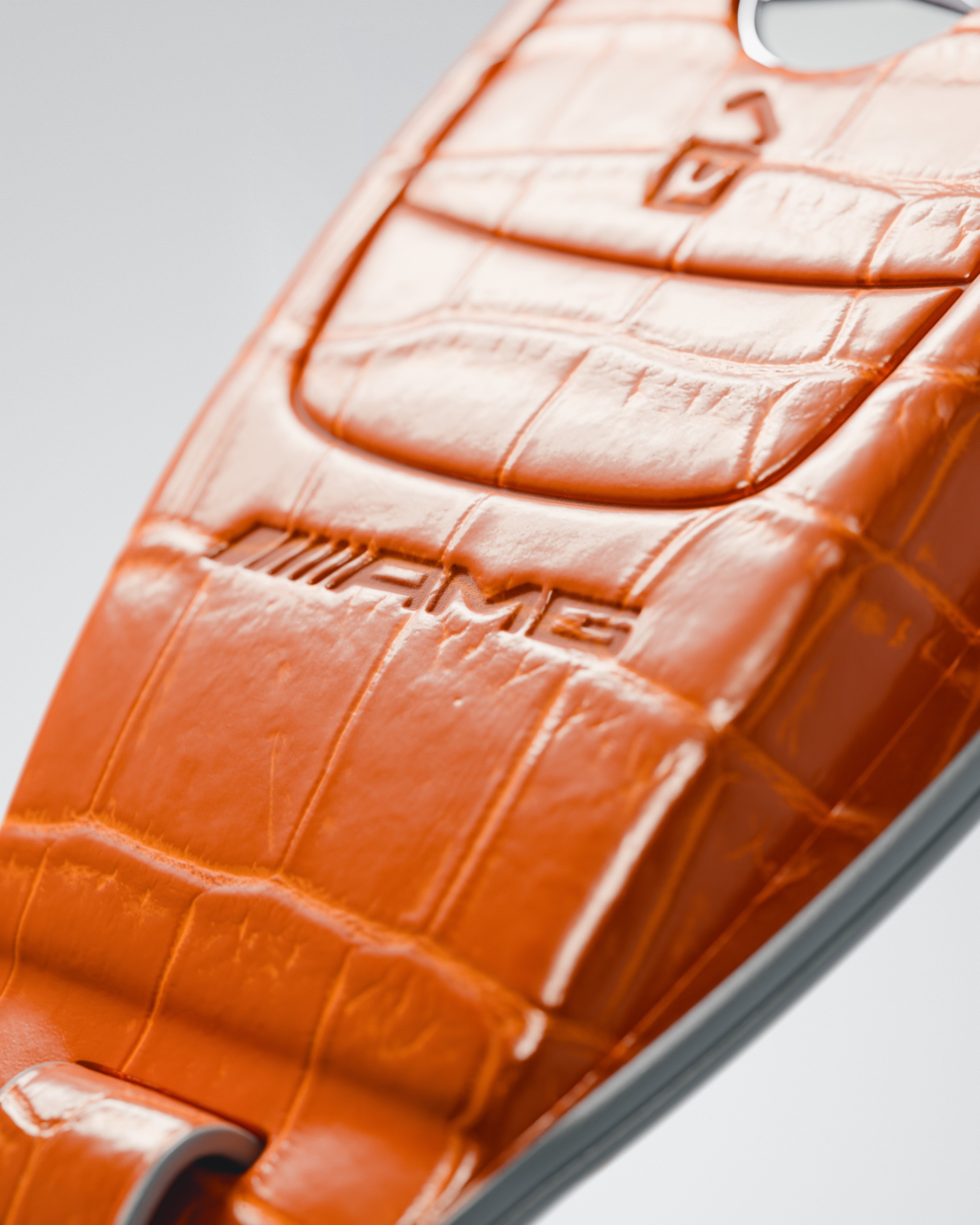 BESPOKE ETK ORANGE CROCODILE KEY COVER FOR MERCEDES