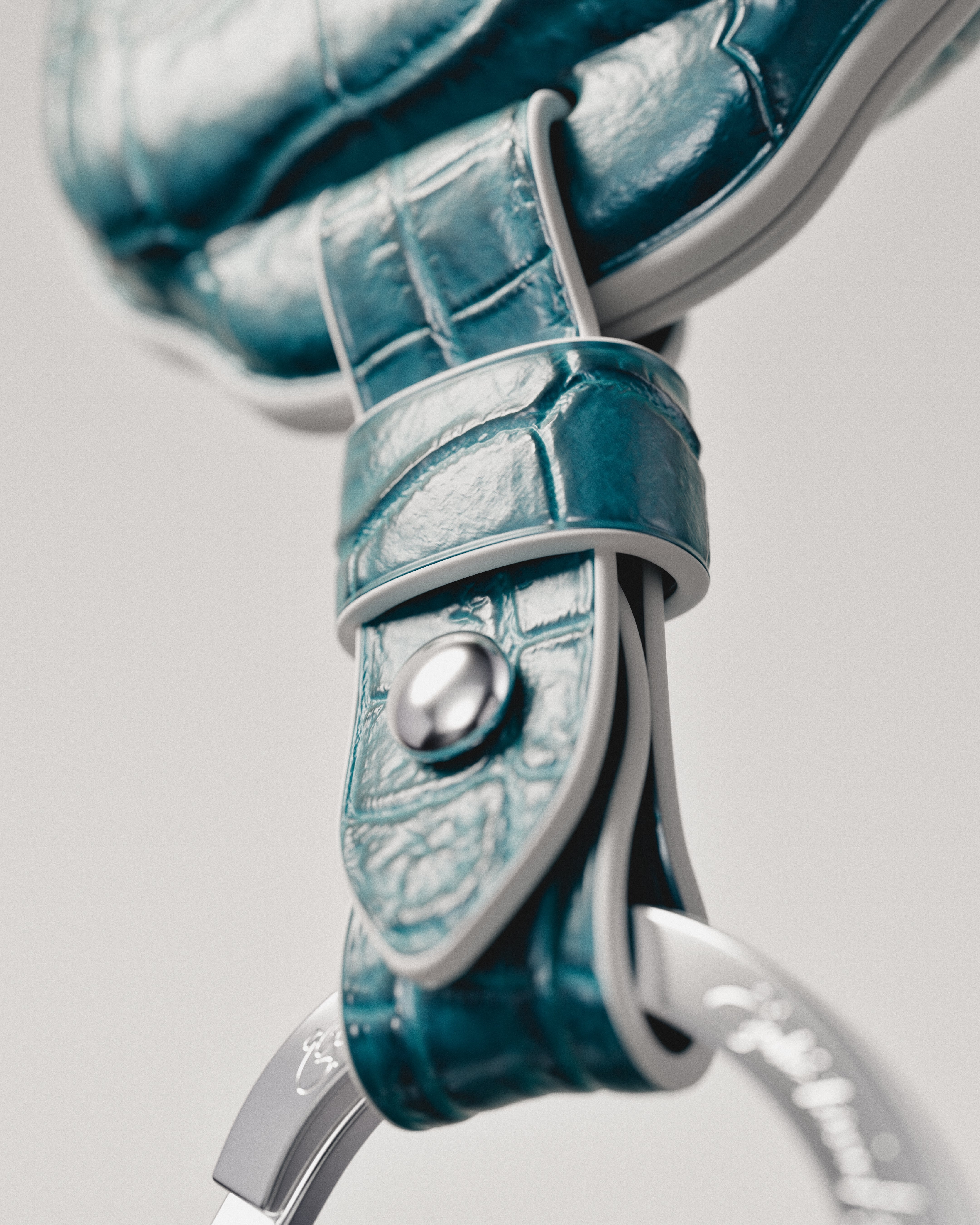 BESPOKE ETK BLUE CROCODILE KEY COVER FOR ROLLS ROYCE