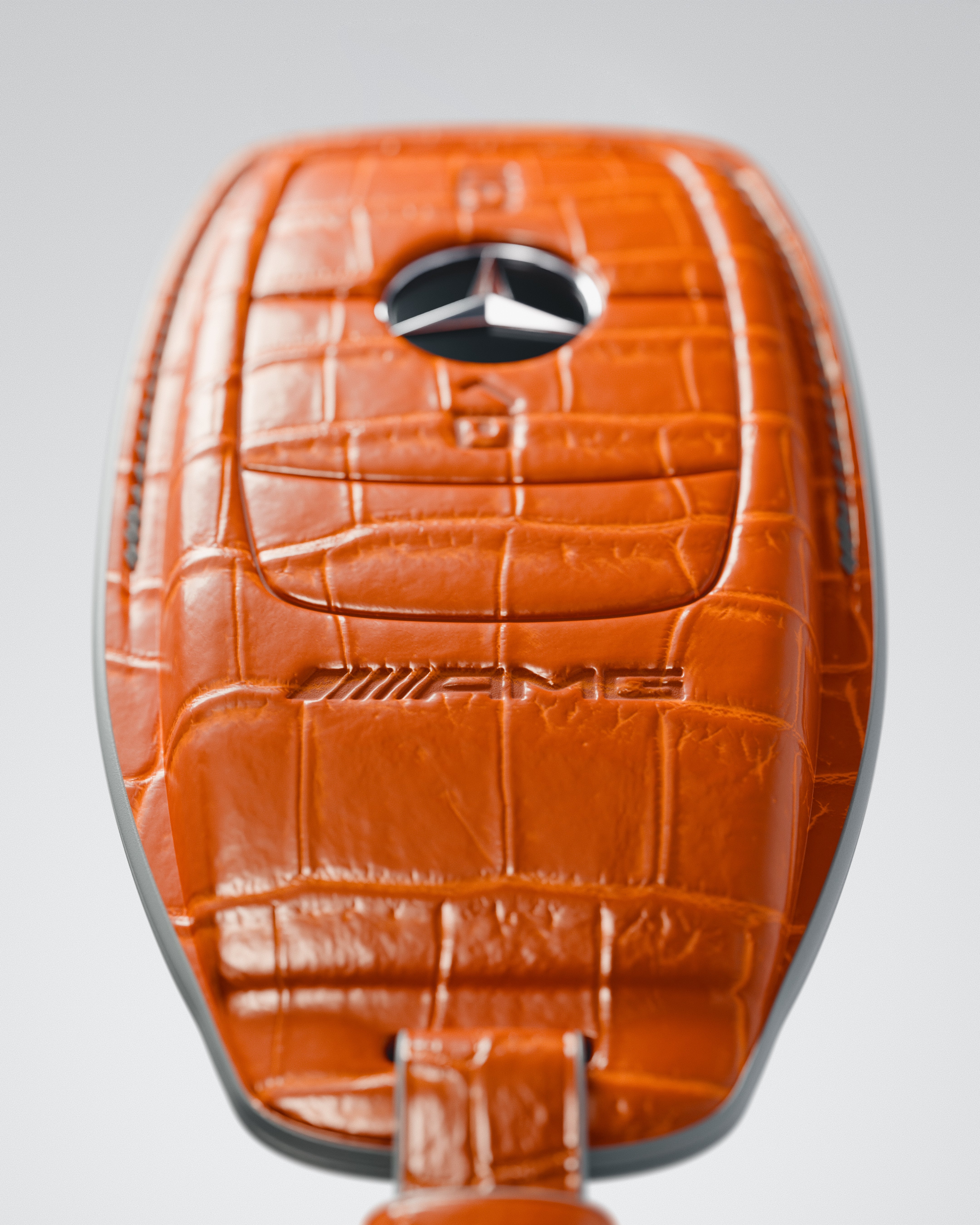 BESPOKE ETK ORANGE CROCODILE KEY COVER FOR MERCEDES