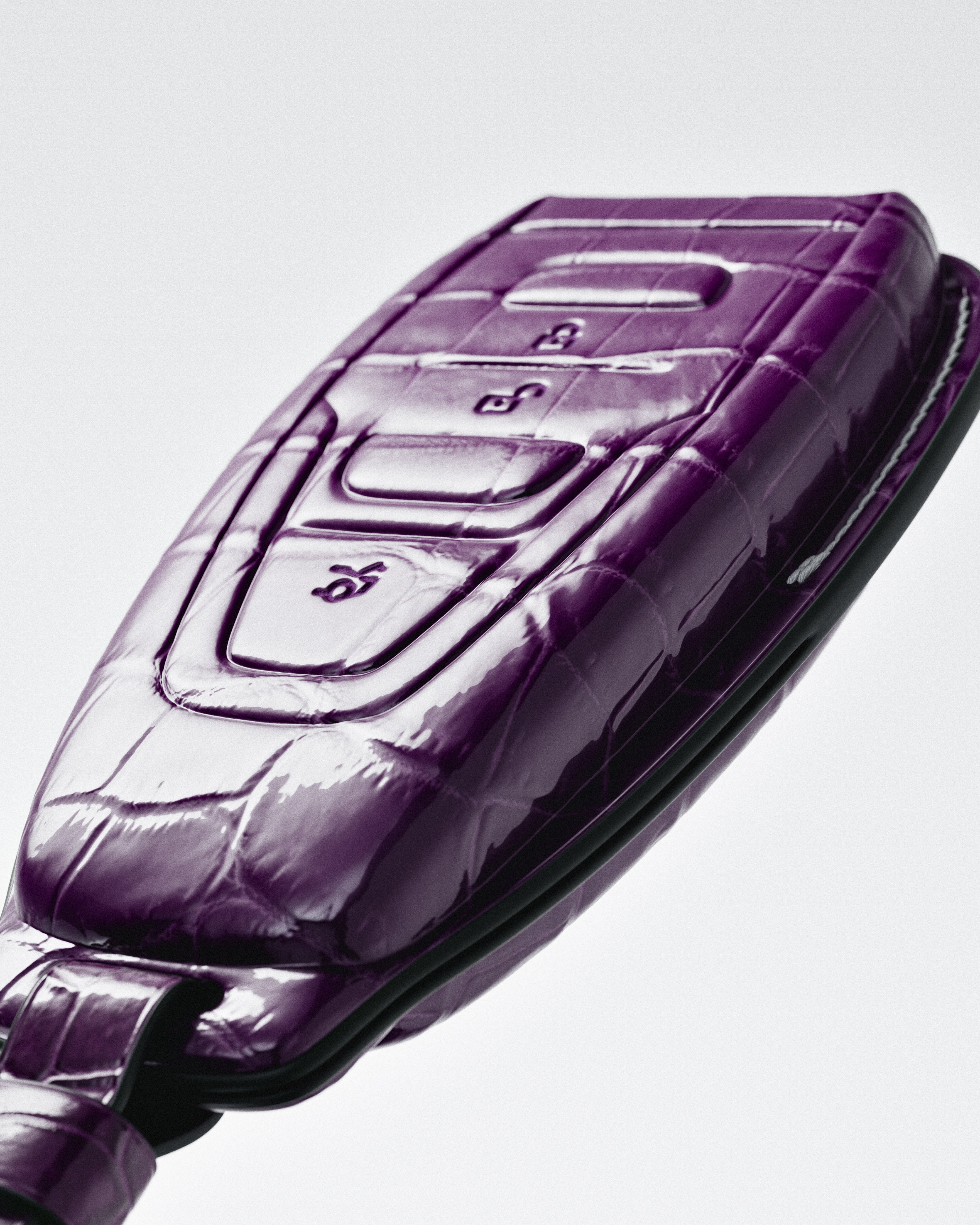 BESPOKE ETK PURPLE CROCODILE KEY COVER FOR ASTON MARTIN