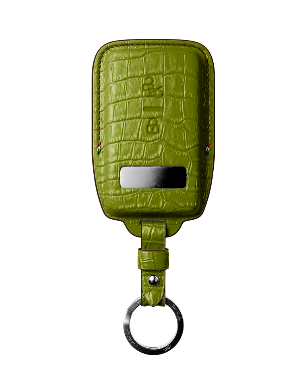 ETK BESPOKE LIME GREEN CROCODILE KEY COVER FOR FERRARI — COFFEE DETAILS