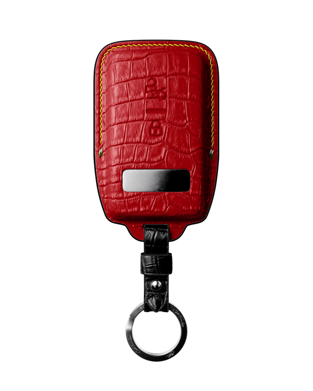 ETK BESPOKE RED CROCODILE KEY COVER FOR FERRARI — YELLOW & BLACK DETAILS
