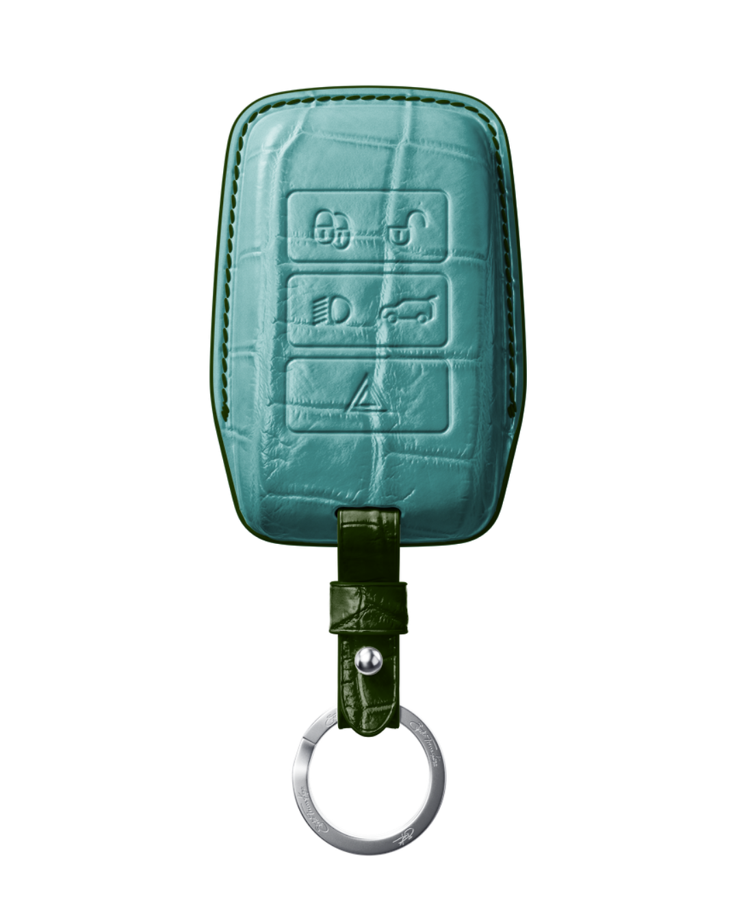 ETK BESPOKE GENUINE CROCODILE KEY COVER FOR LAND ROVER — CLASSIC HERITAGE GREEN SPECIFICATION
