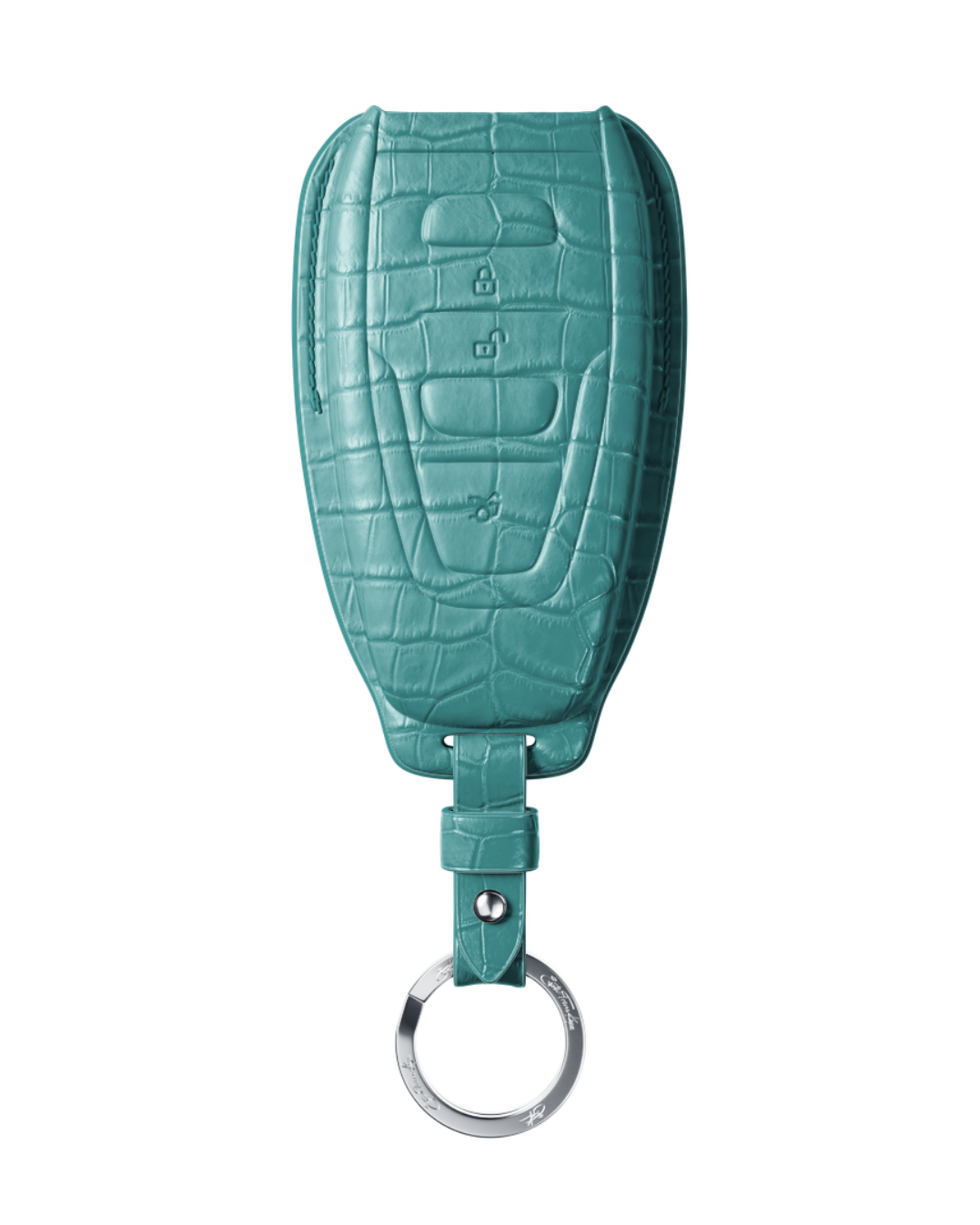 ETK BESPOKE GENUINE CROCODILE KEY COVER FOR ASTON MARTIN — CLASSIC SILVER BADGE SPECIFICATION