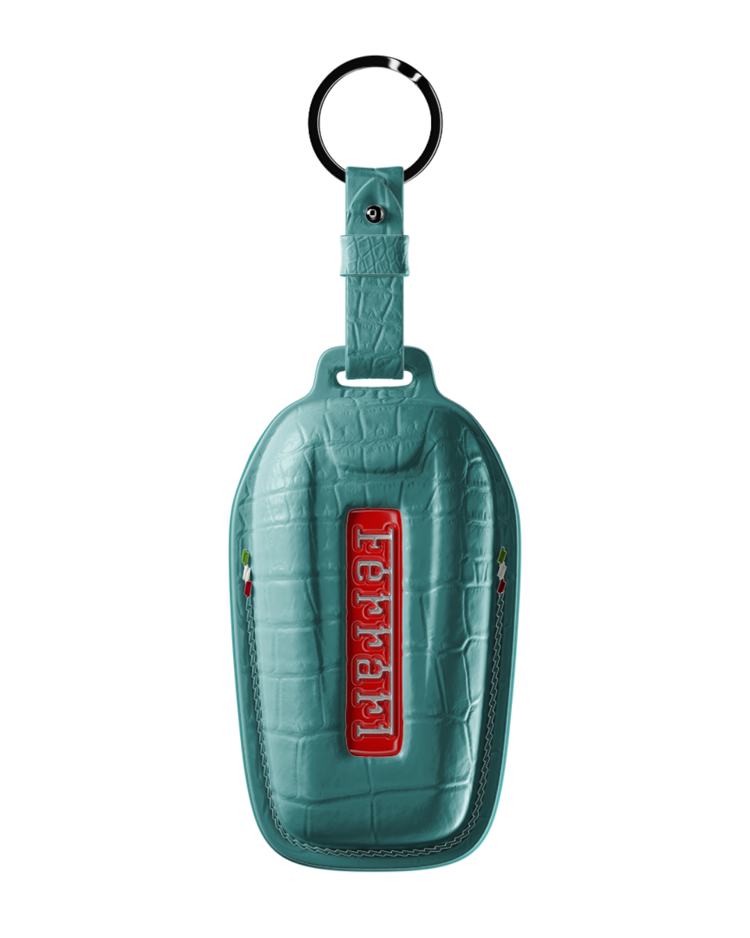 ETK BESPOKE GENUINE CROCODILE KEY COVER FOR FERRARI TYPE I — CLASSIC ITALIAN TRICOLORE SPECIFICATION