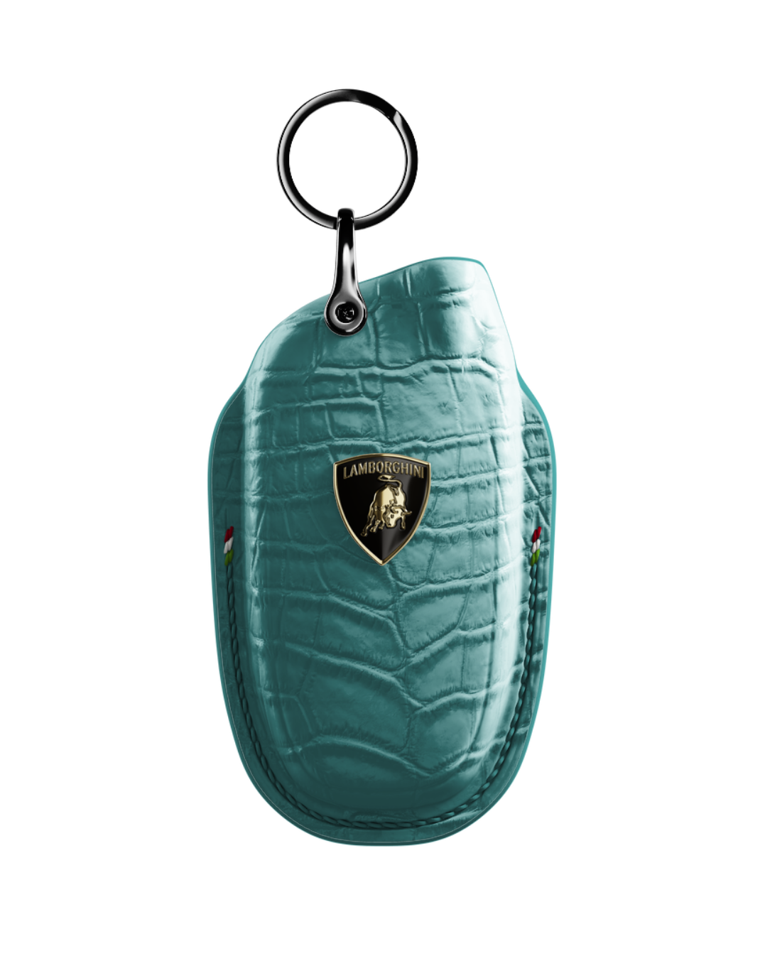 ETK BESPOKE GENUINE CROCODILE KEY COVER FOR LAMBORGHINI TYPE I — CLASSIC ITALIAN TRICOLORE SPECIFICATION