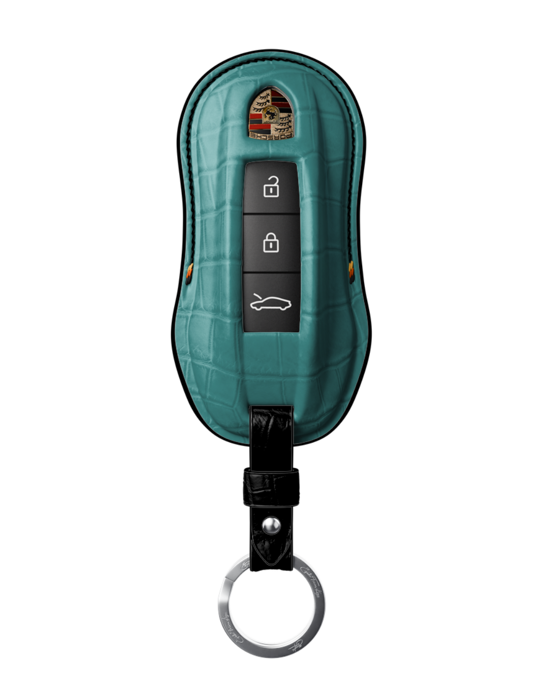 ETK BESPOKE GENUINE CROCODILE KEY COVER FOR PORSCHE — SCHWARZ TRICOLOR SPECIFICATION