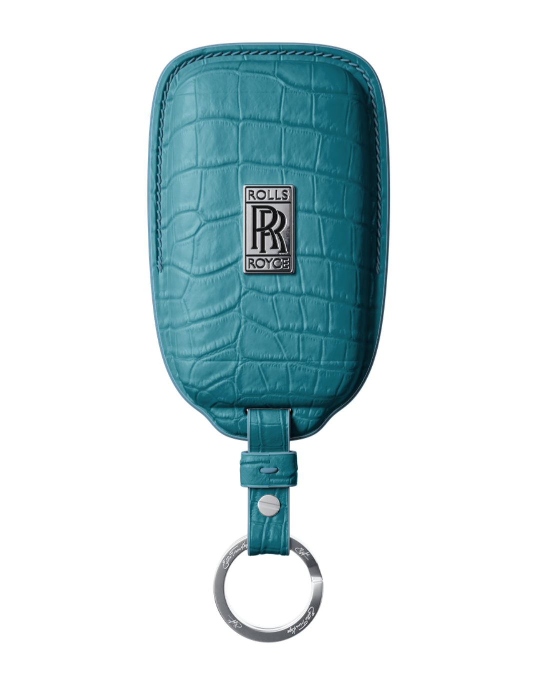 ETK BESPOKE GENUINE CROCODILE KEY COVER FOR ROLLS-ROYCE — CLASSIC SILVER BADGE SPECIFICATION
