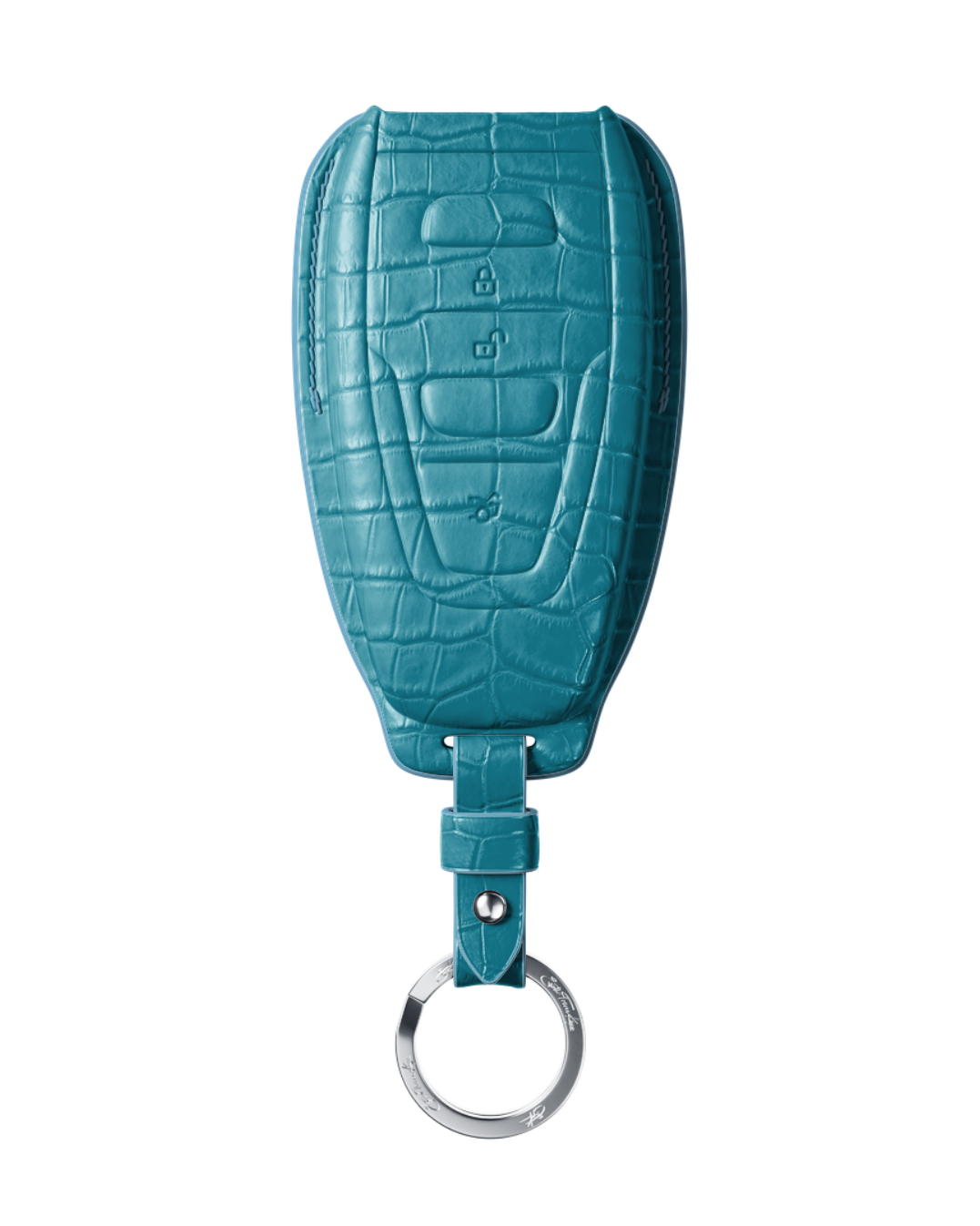 ETK BESPOKE GENUINE CROCODILE KEY COVER FOR ASTON MARTIN — CLASSIC SILVER BADGE SPECIFICATION