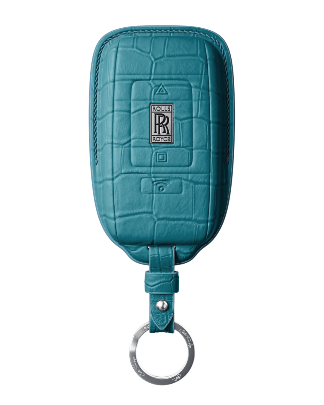 ETK BESPOKE GENUINE CROCODILE KEY COVER FOR ROLLS-ROYCE — CLASSIC SILVER BADGE SPECIFICATION