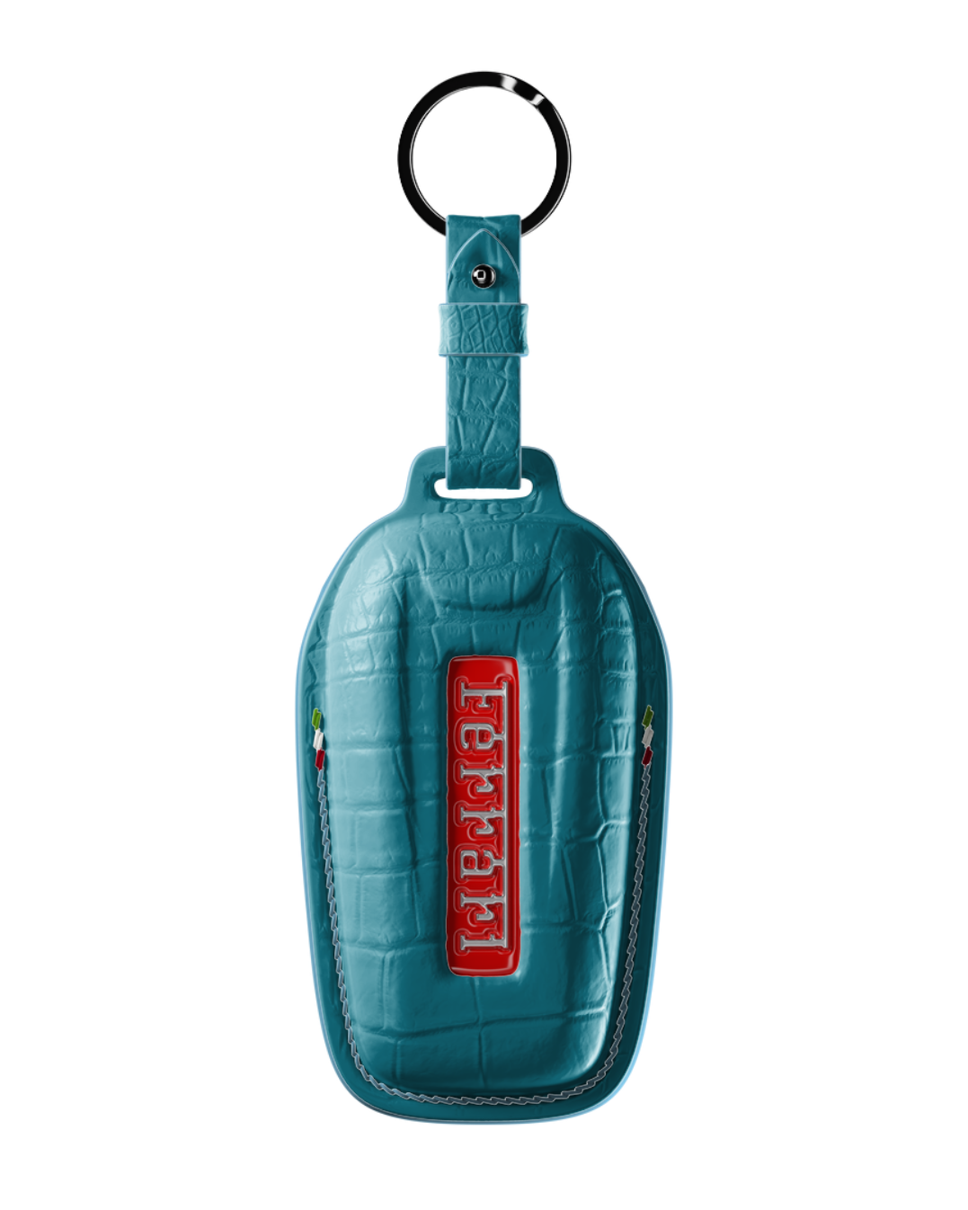 ETK BESPOKE GENUINE CROCODILE KEY COVER FOR FERRARI TYPE I — CLASSIC ITALIAN TRICOLORE SPECIFICATION
