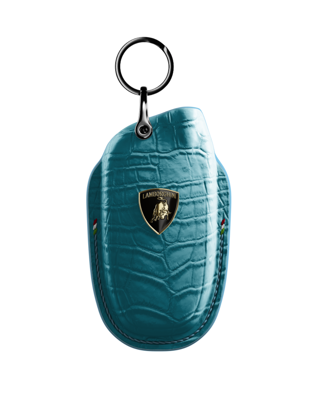 ETK BESPOKE GENUINE CROCODILE KEY COVER FOR LAMBORGHINI TYPE I — CLASSIC ITALIAN TRICOLORE SPECIFICATION