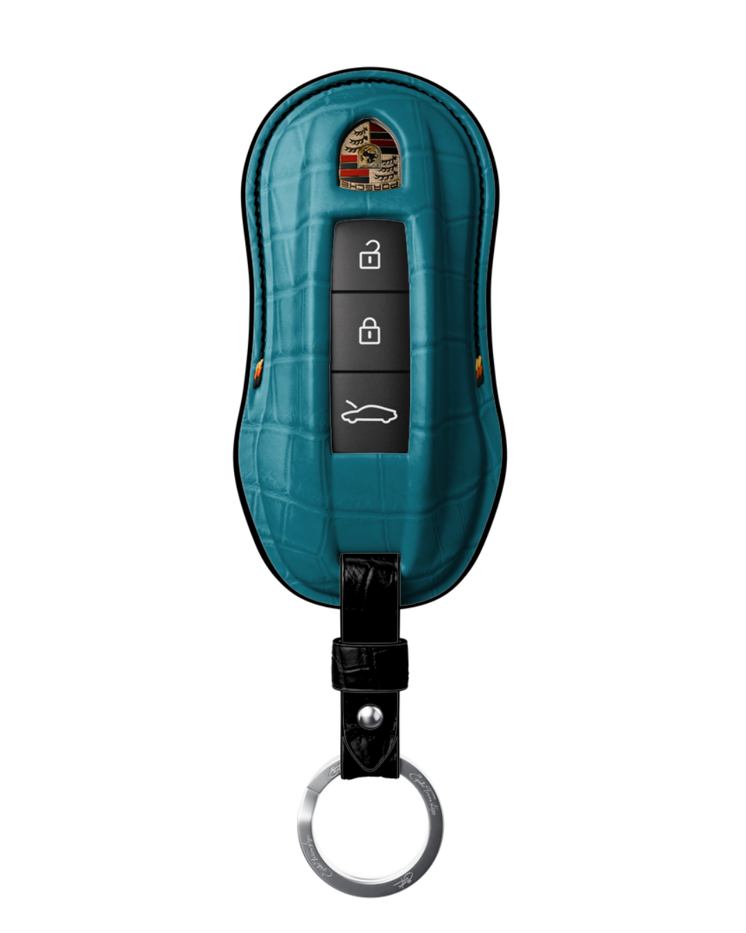 ETK BESPOKE GENUINE CROCODILE KEY COVER FOR PORSCHE — SCHWARZ TRICOLOR SPECIFICATION