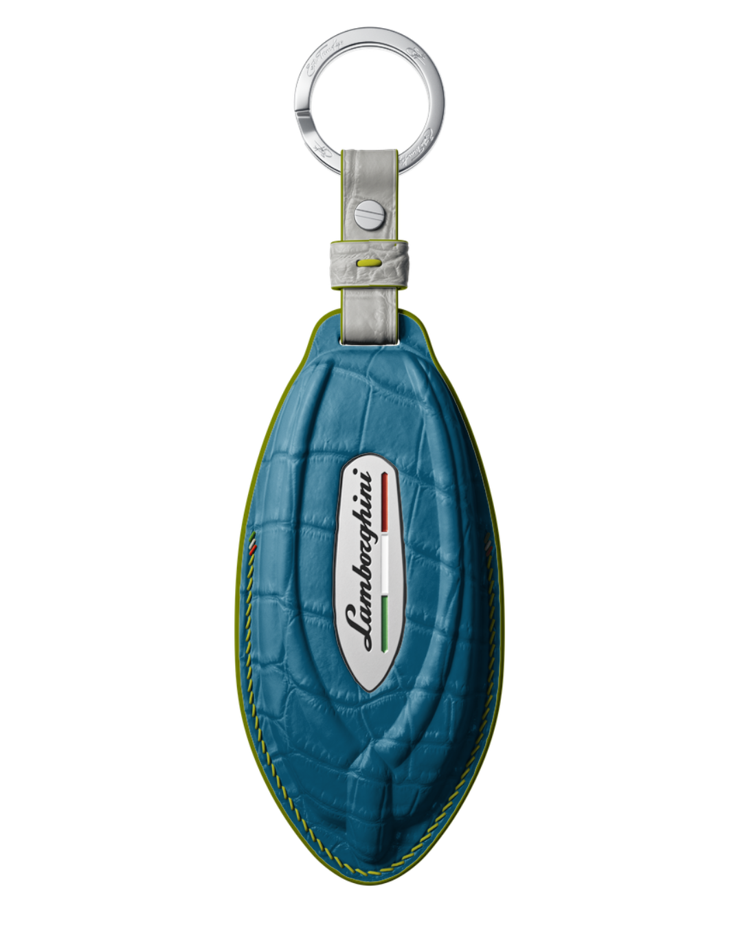 ETK BESPOKE AQUA BLUE CROCODILE KEY COVER FOR LAMBORGHINI — THREE-TONE DETAILS