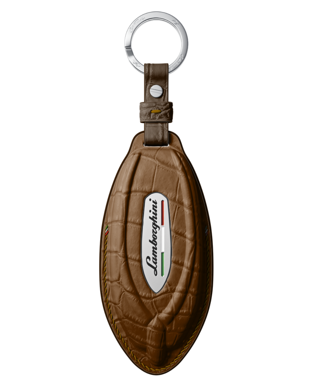 ETK BESPOKE BROWN CROCODILE KEY COVER FOR LAMBORGHINI — THREE-TONE DETAILS